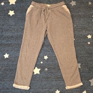 Roxy Gray Heathered Drawstring Joggers with Contrast Trim